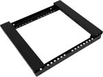 Szafka rack wisząca 19" 6U 600x450, niedzielona, drzwi szklane jednoskrzydłowe, tył osłona pełna, osłony boczne zamykane na klucz, kolor czarny FLAT PACK, Q-LANTEC