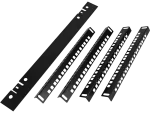 Szafka rack wisząca 19" 6U 600x450, niedzielona, drzwi szklane jednoskrzydłowe, tył osłona pełna, osłony boczne zamykane na klucz, kolor czarny FLAT PACK, Q-LANTEC