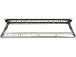 Patch panel pusty 19" modularny 24 porty 1U z podporą, niewyposażony ALANTEC