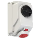 Gniazdo stałe z rozłącznikiem 0-1 duże blokada mechaniczna 16A 400V 3P+Z IP67