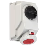 Gniazdo stałe z rozłącznikiem 0-1 duże blokada mechaniczna 32A 400V 3P+Z+N IP67