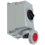 Gniazdo stałe z rozłącznikiem 0-1 duże blokada mechaniczna 63A 400V 3P+Z+N IP67