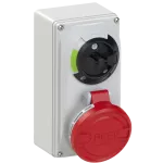 Gniazdo stałe z rozłącznikiem 0-1 małe blokada mechaniczna 32A 400V 3P+Z IP44