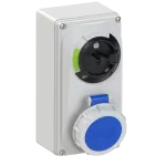 Gniazdo stałe z rozłącznikiem 0-1 małe blokada mechaniczna 16A 230V 2P+Z IP67