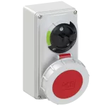 Gniazdo stałe z rozłącznikiem 0-1 małe blokada mechaniczna 32A 400V 3P+Z+N IP67