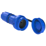Gniazdo przenośne NAUTILUS 230V Z BOLCEM IP68 Niebieskie z bolcem