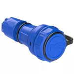 Gniazdo przenośne NAUTILUS 230V Z BOLCEM IP68 Niebieskie z bolcem