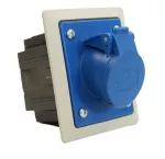 Gniazdo tablicowe skośne z puszką podtynkową i ramką 16A 230V 2P+Z 80x97mm