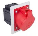 Gniazdo tablicowe skośne z puszką podtynkową i ramką 16A 400V 3P+Z 80x97mm