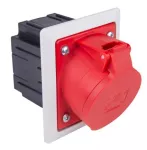 Gniazdo tablicowe skośne z puszką podtynkową i ramką 16A 400V 3P+Z+N 80x97mm