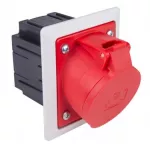 Gniazdo tablicowe skośne z puszką podtynkową i ramką 32A 400V 3P+Z+N 80x97mm