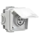 Gniazdo zabudowane seria DESIGN IP44 gniazdo podtynkowe przelotowe 16A 2P+Z 230V