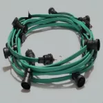 LS02 - Łańcuch świetlny 10/16A 250V 600W 10M 15 opraw E-27+ uszczelki z gniazdem przenośnym bez żarówek