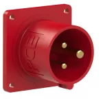 Wtyczka tablicowa prosta 16A 2P+Z 400V 50/60Hz 9h IP44 (kołnierz: 60X60, rozstaw śrub: 50X50)