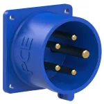 Wtyczka tablicowa prosta 16A 3P+Z+N 230V 50/60Hz 9h IP44 (kołnierz: 70X70, rozstaw śrub: 56X56) 615-9f6