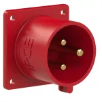 Wtyczka tablicowa prosta 32A 2P+Z 400V 50/60Hz 9h IP44 (kołnierz: 70X70, rozstaw śrub: 56X56)