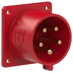 Wtyczka tablicowa prosta TURBO TWIST 32A 3P+Z+N 400V 50/60Hz 6h IP44 (kołnierz: 75X75, rozstaw śrub: 60X60)