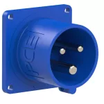 Wtyczka tablicowa prosta 16A 2P+Z 230V 50/60Hz 6h IP44 (kołnierz: 56X56, rozstaw śrub: 48X48), styki niklowane