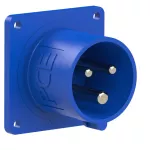 Wtyczka tablicowa prosta 16A 2P+Z 230V 50/60Hz 6h IP44 (kołnierz: 60X60, rozstaw śrub: 50X50), styki niklowane