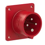 Wtyczka tablicowa prosta 16A 3P+Z 400V 50/60Hz 6h IP44 (kołnierz: 70X70, rozstaw śrub: 56X56), styki niklowane
