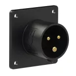 Wtyczka tablicowa prosta TURBO TWIST 16A 2P+Z 230V 50/60Hz 6h IP44 (kołnierz: 70X70, rozstaw śrub: 56X56), styki niklowane