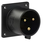 Wtyczka tablicowa prosta 32A 2P+Z 230V 50/60Hz 6h IP44 (kołnierz: 70X70, rozstaw śrub: 56X56), seria MIDNIGHT
