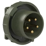 Wtyczka tablicowa prosta WOJSKOWA 32A 3P+Z+N 400V 50/60Hz 6h IP67 (kołnierz: 75X75, rozstaw śrub: 60X60)