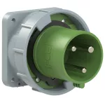 Wtyczka tablicowa prosta 63A 2P+Z >50-500V 100-300Hz 10h IP66/67 (kołnierz: 100X100, rozstaw śrub: 80X80)