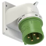 Wtyczka tablicowa kątowa TURBO 16A 3P+Z >50-500V 100-300Hz 10h IP44 (kołnierz 66X86, rozstaw śrub 53X61)
