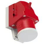 Wtyczka odbiornikowa ze zwrotnicą faz Z KLAPKĄ 32A 3P+Z+N 400V 50/60Hz 6h IP44 (styki niklowane, wejście od góry i od ściany)