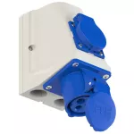 Gniazdo KOMBI CEE z bolcem IP44 16A 230V 2P+Z nie okablowane