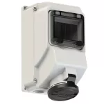 Gniazdo stałe z okienkiem inspekcyjnym 32A 3P+Z 500V 50/60Hz 7h IP44