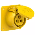 Gniazdo tablicowe proste 16A 2P+Z 110V 50/60Hz 4h IP44, kołnierz 75X75, rozstaw śrub 60X60