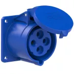 Gniazdo tablicowe proste 32A 3P+Z 230V 50/60Hz 9h IP44, kołnierz 75X75, rozstaw śrub 60X60