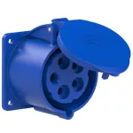 Gniazdo tablicowe proste 32A 3P+Z+N 230V 50/60Hz 9h IP44, kołnierz 75X75, rozstaw śrub 60X60