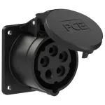 Gniazdo tablicowe proste 16A 3P+Z+N 500V 50/60Hz 7h IP44, kołnierz 75X75, rozstaw śrub 60X60
