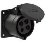 Gniazdo tablicowe proste 32A 3P+Z 500V 50/60Hz 7h IP44, kołnierz 75X75, rozstaw śrub 60X60