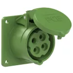 Gniazdo tablicowe proste 16A 3P+Z >50-500V 100-300Hz 10h IP44, kołnierz 75X75, rozstaw śrub 60X60