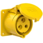 Gniazdo tablicowe proste TURBO TWIST 32A 2P+Z 110V 50/60Hz 4h IP44, kołnierz 75X75, rozstaw śrub 60X60