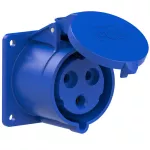 Gniazdo tablicowe proste TURBO TWIST 32A 2P+Z 230V 50/60Hz 6h IP44, kołnierz 75X75, rozstaw śrub 60X60