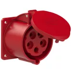 Gniazdo tablicowe proste TURBO TWIST 32A 3P+Z+N 400V 50/60Hz 6h IP44, kołnierz 75X75, rozstaw śrub 60X60