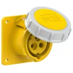 Gniazdo tablicowe proste 16A 2P+Z 110V 50/60Hz 4h IP67, kołnierz 75X75, rozstaw śrub 60X60