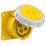 Gniazdo tablicowe proste 16A 3P+Z 110V 50/60Hz 4h IP67, kołnierz 75X75, rozstaw śrub 60X60