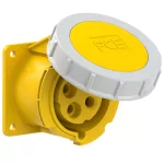 Gniazdo tablicowe proste 32A 3P+Z 110V 50/60Hz 4h IP67, kołnierz 75X75, rozstaw śrub 60X60