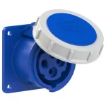 Gniazdo tablicowe proste 16A 3P+Z 230V 50/60Hz 9h IP67, kołnierz 75X75, rozstaw śrub 60X60