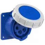 Gniazdo tablicowe proste 16A 3P+Z+N 230V 50/60Hz 9h IP67, kołnierz 75X75, rozstaw śrub 60X60, styki niklowane