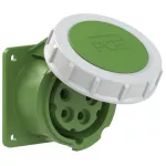 Gniazdo tablicowe proste 16A 3P+Z+N >50-500V 100-300Hz 10h IP67, kołnierz 75X75, rozstaw śrub 60X60