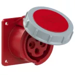 Gniazdo tablicowe proste TURBO TWIST 16A 3P+Z 400V 50/60Hz 6h IP67, kołnierz 75X75, rozstaw śrub 60X60