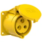 Gniazdo tablicowe proste 32A 2P+Z 110V 50/60Hz 4h IP44, kołnierz 70X70, rozstaw śrub 56X56