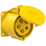 Gniazdo tablicowe proste 32A 3P+Z+N 110V 50/60Hz 4h IP44, kołnierz 70X70, rozstaw śrub 56X56